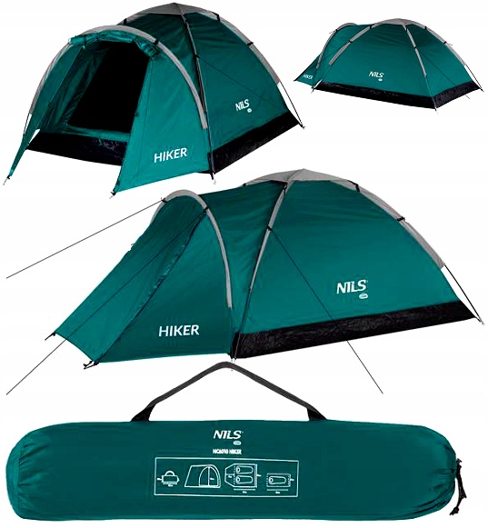 Turistický stan vodotesný veľký pre 2 osoby NILS kempingový 275x150 cm