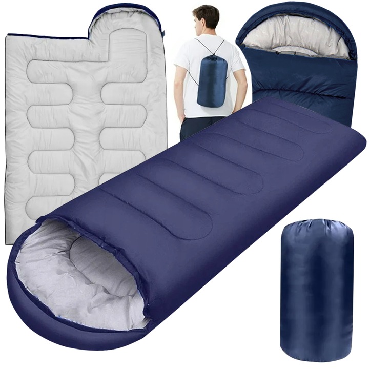 TEPLÝ SPACÍ VAK MÚMIA DEKA TURISTICKÝ ĽAHKÝ 2v1 S KAPUCŇOU OBAL 210x70 cm