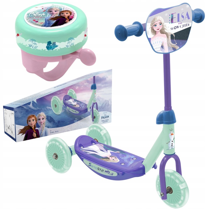TROJKOLOVÁ KOLOBEŽKA PRE DETI Ľadové kráľovstvo 18m+ DO 20KG + ZVONČEK FROZEN