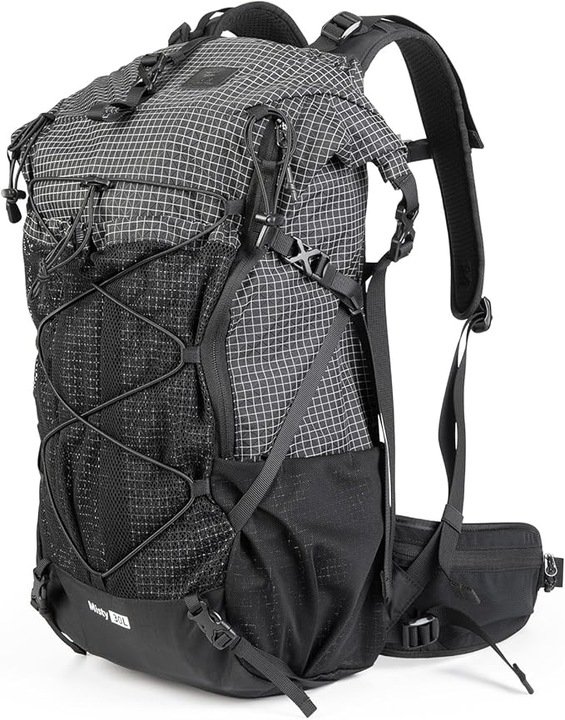 Turistický batoh na treking 30+5L vodotesný QUNATURE 600094002 H55 Black