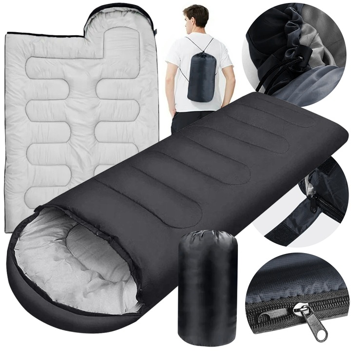 TURISTICKÝ SPACÁK TEPLÝ MÚMIOVÝ TYP PRIKRÝVKA ĽAHKÝ OBAL S KAPUCŇOU 2v1 VEĽKÝ