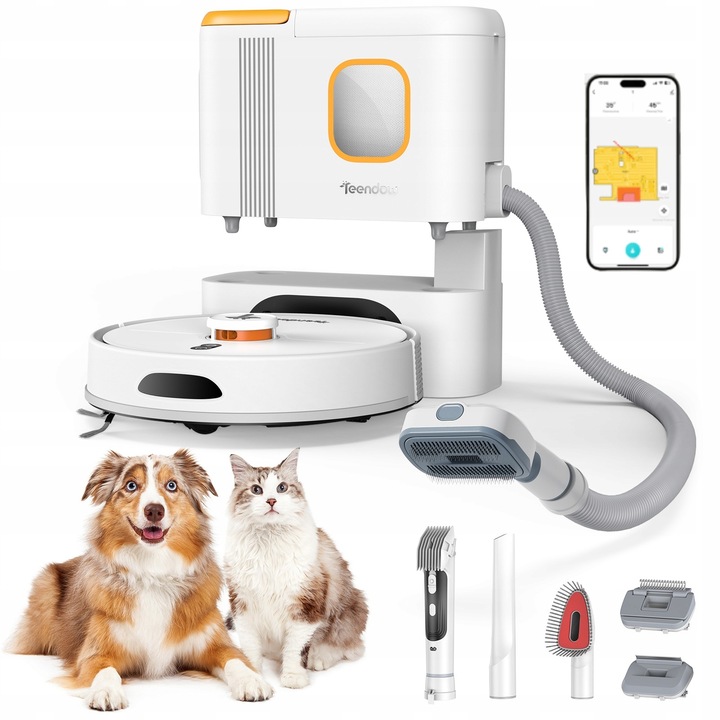 Teendow D20S Max+ Robotický vysávač a mop s výkonom 6000Pa, samočistiacou stanicou a starostlivosťou o zvieracie chlpy