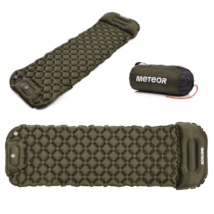 ULTRAĽAHKÝ TURISTICKÝ NAFUKOVACÍ MATRAC METEOR 190×56×4 cm, 1-osobový, s nožnou pumpou LACNÉ