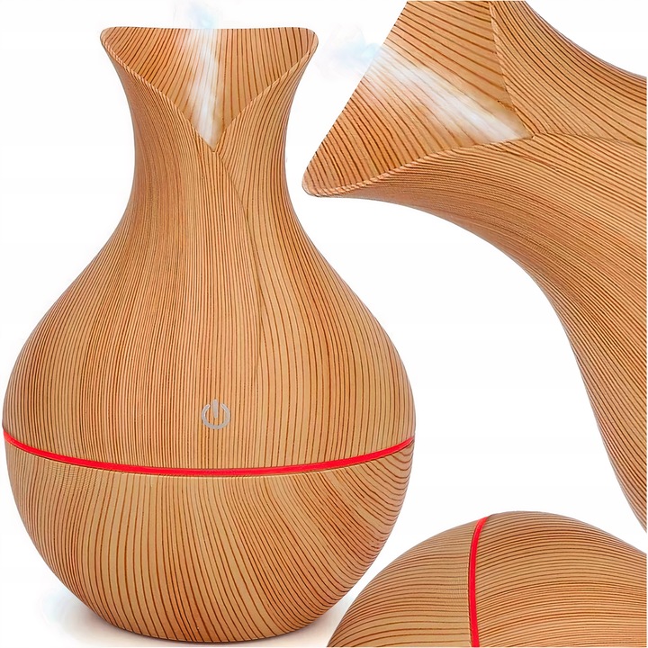 Ultrazvukový zvlhčovač vzduchu Carruzzo PRENOSNÝ AROMA DIFUZÉR 3v1, 0,15 l, béžová a hnedá farba