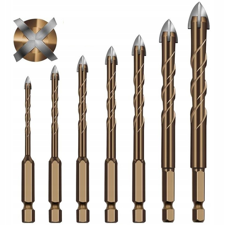 VEĽKÁ SADA VRTÁKOV DO SKLA DO DLAŽDÍC Z KERAMIKY A GRESU 7KS