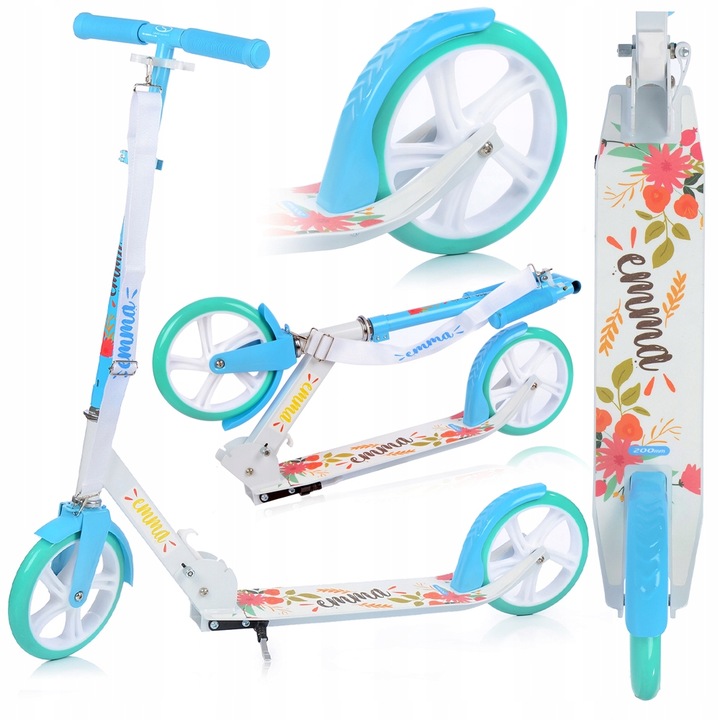 VEĽKÁ SKLADACIA MESTSKÁ KOLOBEŽKA PRE DETI MLÁDEŽ 200 mm ABEC-7 + SMYCZ AKCIA