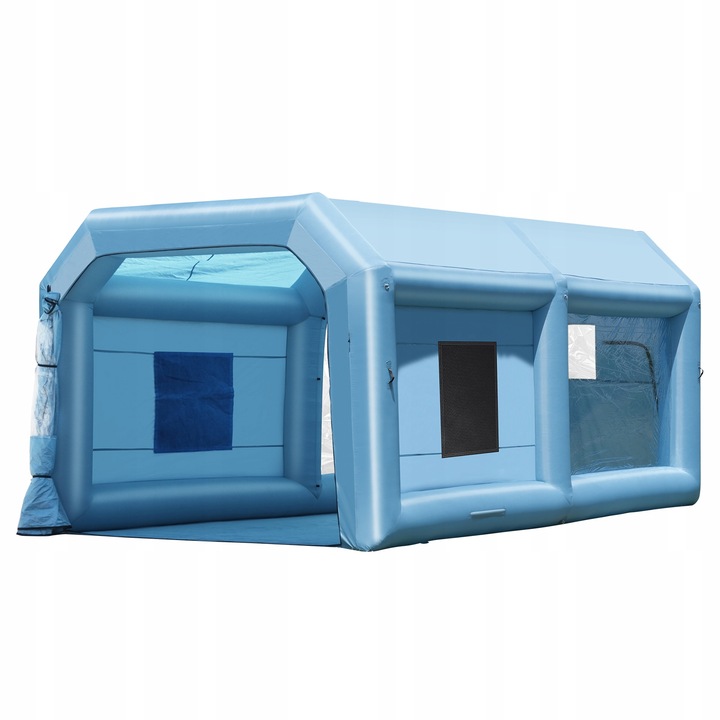 VEVOR Nafukovacia Lakovacia Kabína 6,4x4,1x3M Modrá, Odnímateľná