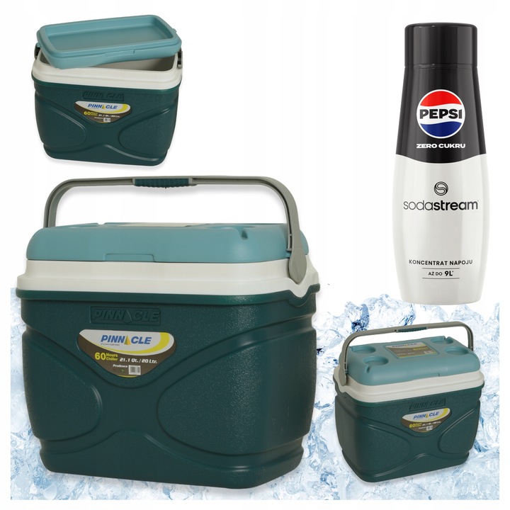 Veľká turistická chladnička Pinnacle 20L modrá + sirup SodaStream Pepsi MAX