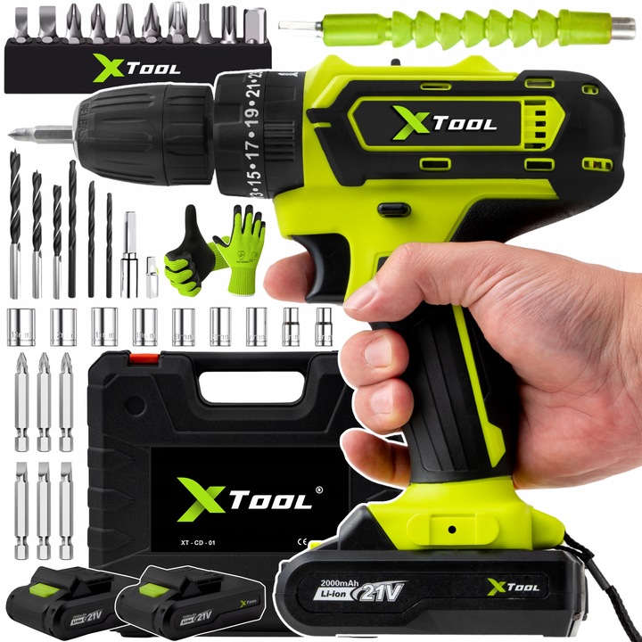 VŔTAČKA AKUMULÁTOROVÁ SKRUTKOVAČKA 2xAKU 21V BITY