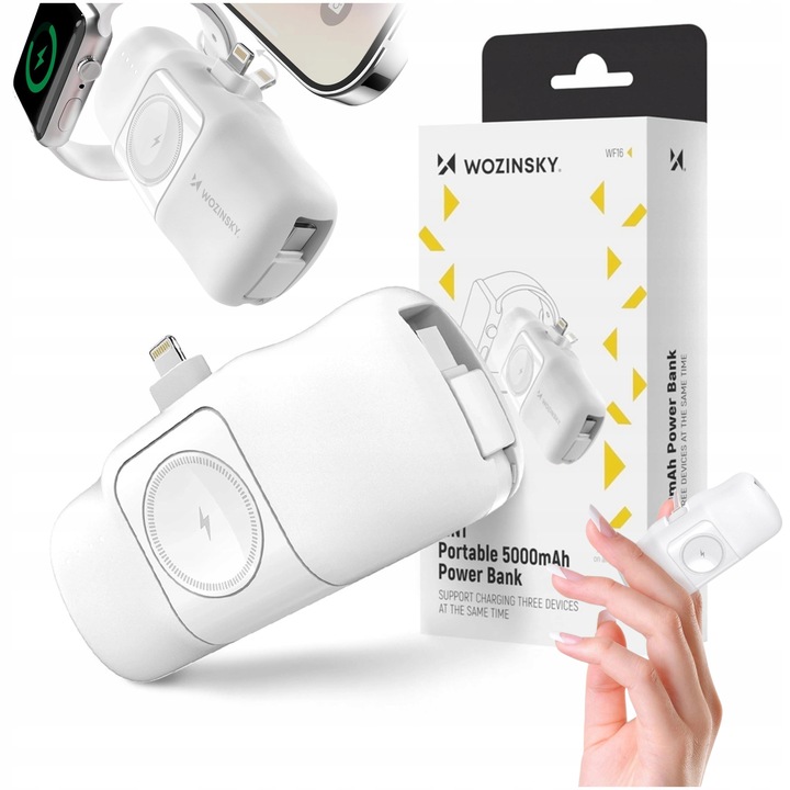 WOZINSKY MINI POWERBANK PRE IPHONE 5000 mAh USB-C NABÍJAČKA PRE APPLE WATCH