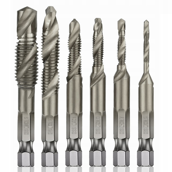 ZÁVITOVÉ VRTÁKY HSS M3 - M10 ZÁVITNÍKY 6 KS