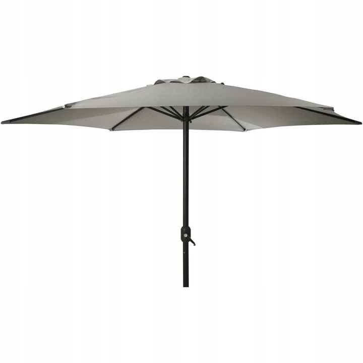 ZÁHRADNÝ SLNEČNÍK ALUMINIOVÝ Ø 300 CM VÝŠKA 244 CM ŠEDÝ DO 100 EUR