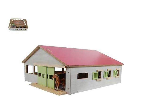 Žrebčín s tromi boxami a dráhou 1:32 62x56x26 cm 610271 Hipo