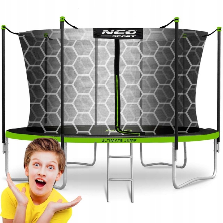 Záhradná trampolína 12ft/374cm s vnútornou sieťou a rebríkom Neo-Sport ZĽAVA