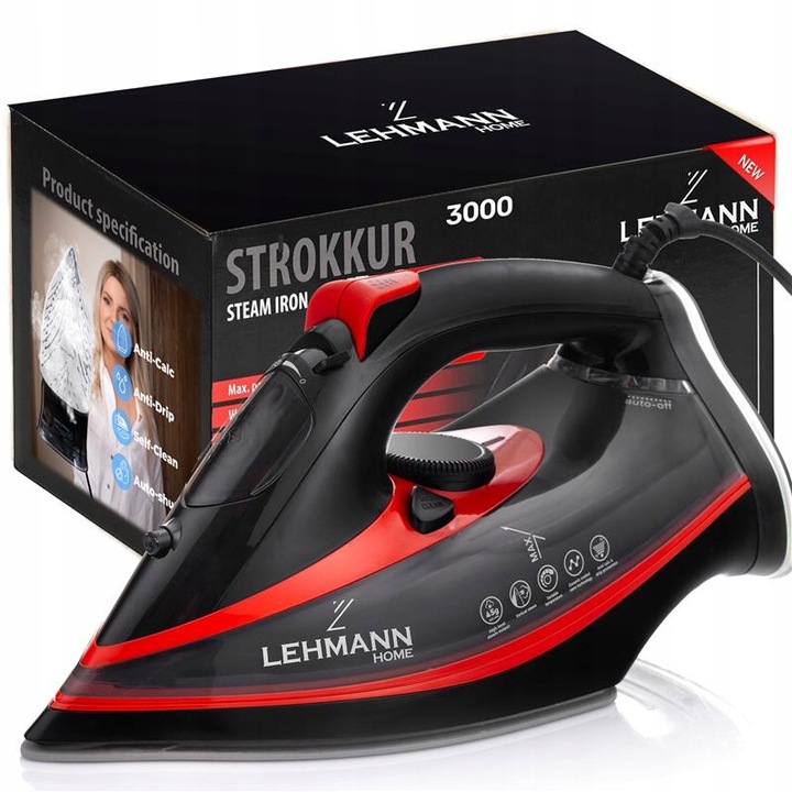 Žehlička Lehmann PAROWE ZELAZKO CERAMICZNE 3000 W POLSKIE 3000 W
