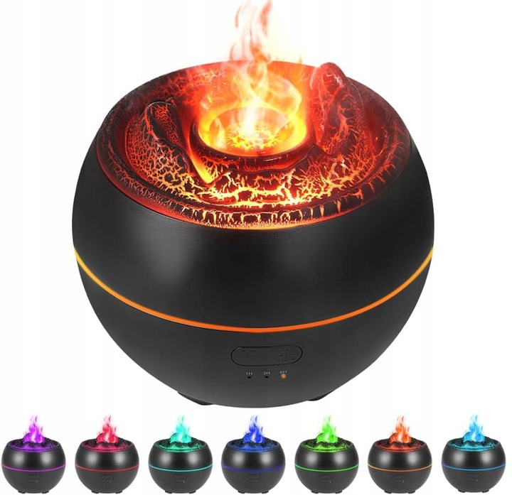 ZVHLČOVAČ VZDUCHU AROMADIFFÚZER AROMATERAPIA LED LAMPA ČIERNY VÝPREDAJ