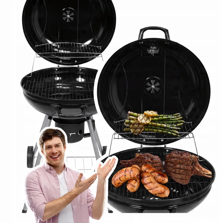 ZÁHRADNÝ GRIL S KRUHOVÝM POKRYVOM PRIEMER 54 CM Trvanlivý na roky