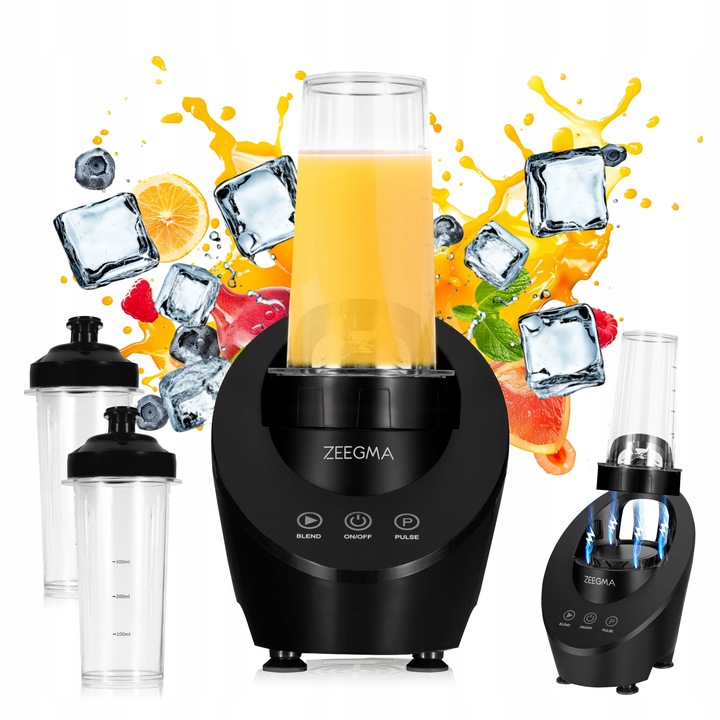 Zeegma Stolný mixér Mikser do smoothie mini blender magnetyczny 200 W, čierny