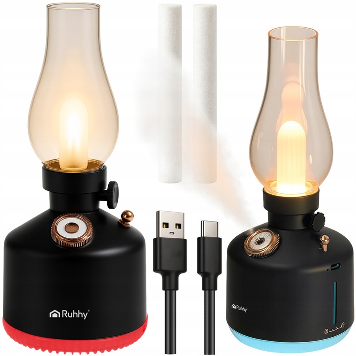 Zvlhčovač Vzduchu Difúzor Ruhhy Aive USB Nočná Lampa + 14 RGB LED Retro