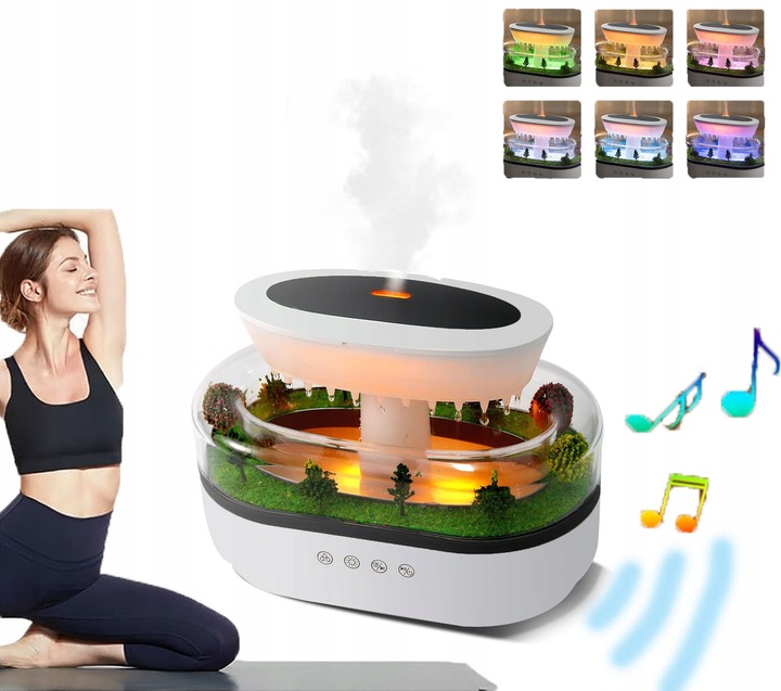 ZVLHČOVAČ VZDUCHU A AROMADIFFÚZER PRE ESENCIÁLNE OLEJE A AROMATERAPIU S LED PODSVIETENÍM