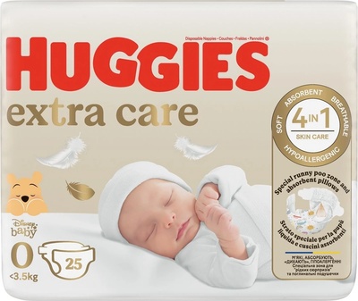TOP 2. - HUGGIES Extra Care 0 do 4 kg 25 ks