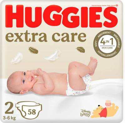 TOP 3. - HUGGIES Extra Care 2 58 ks