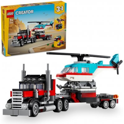 TOP 2. - LEGO® Creator 31146 Nákladiak s plochou korbou a helikoptéra